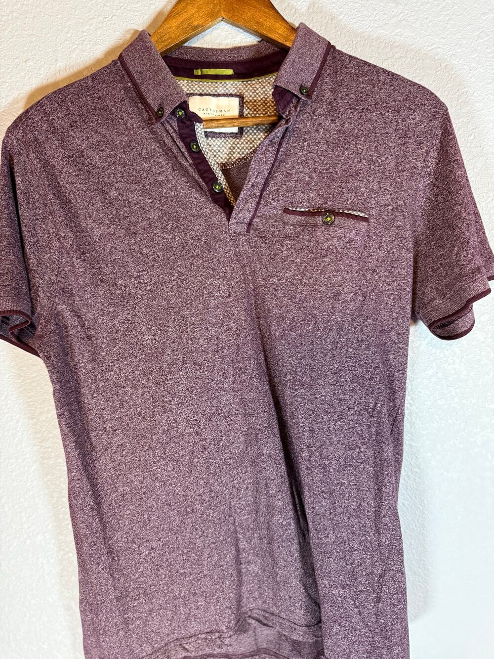 Cactus Man Ricky Singh Men’s Medium Purple Heather Polo Shirt
